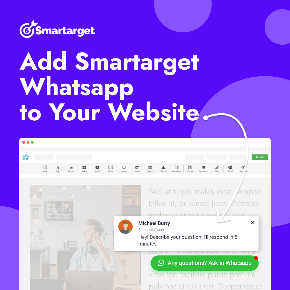 Add Smartarget Whasapp to your website